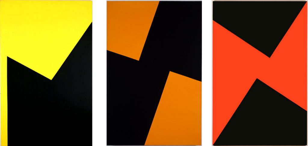 Carmen-Herrera-from-left-to-right-Thursday-Friday-and-Sunday-from-the-Days-of-the-Week-series-1975–1978-1975
