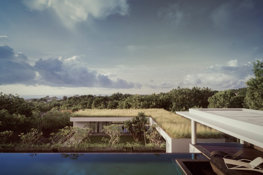 Rafael Miranti Architects, Private Villa in Ungasan, Bali, grasses on roof