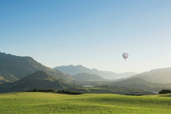 Year in Review Mountains and Hot Air Balloon